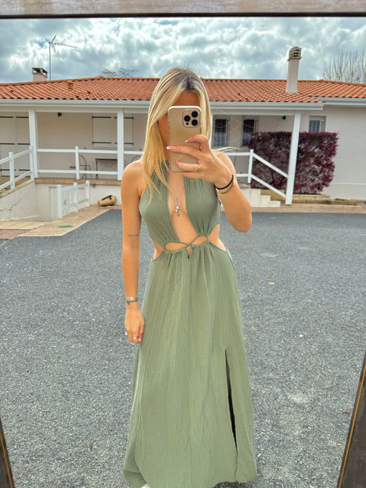 Robe Camélia kaki