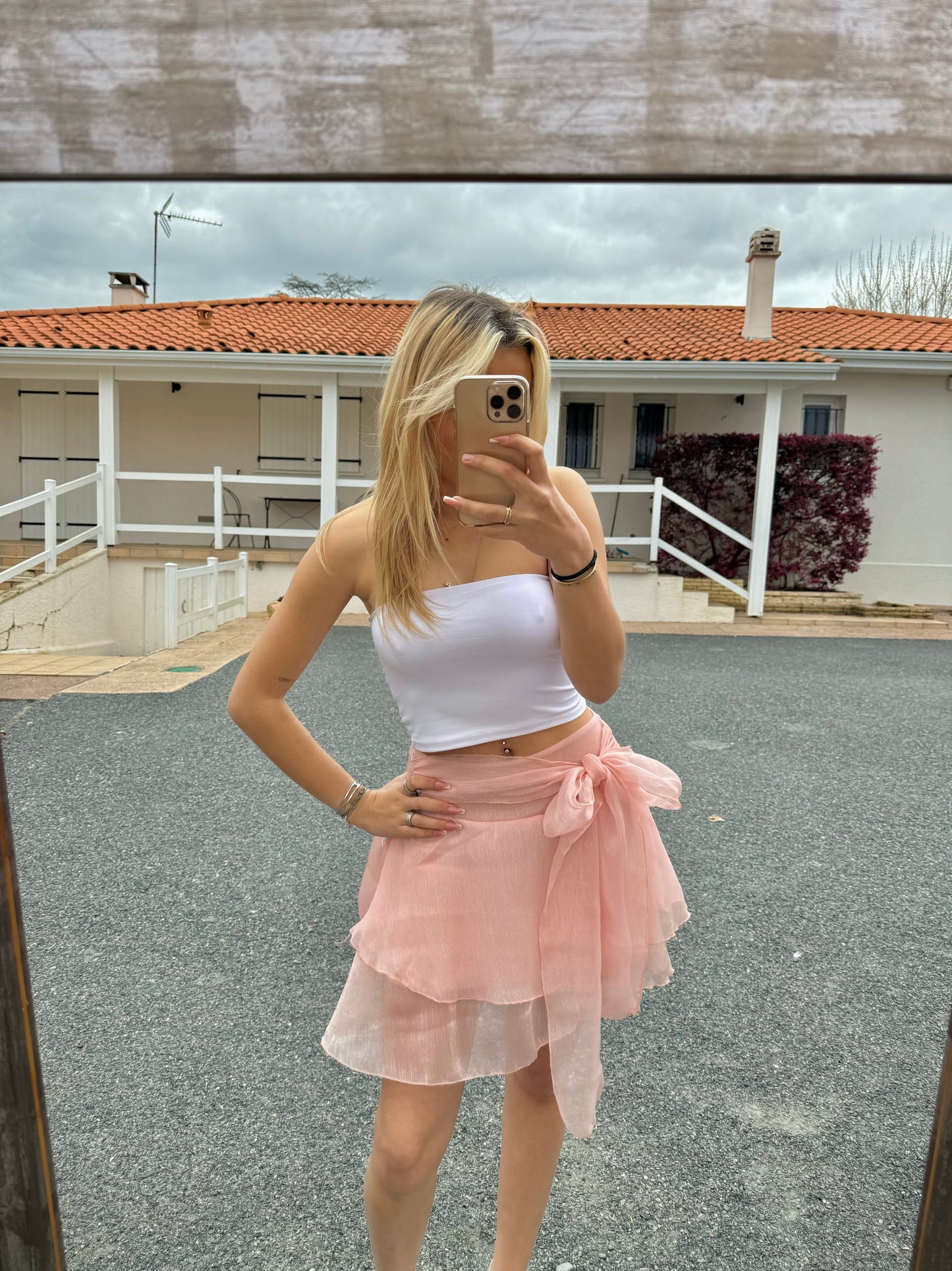 Jupe Maddy rose poudrée