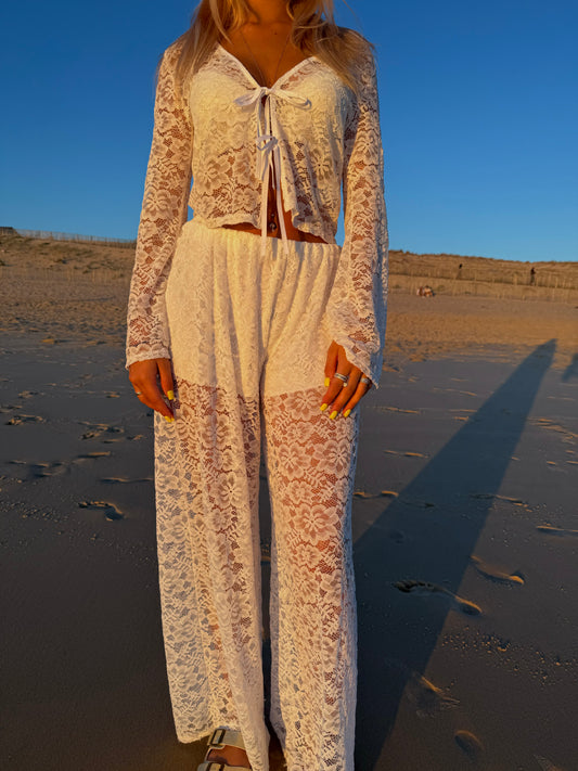 Ensemble dentelle blanc